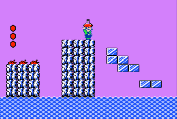 In World 4-2 of Super Mario Bros. 2, Grab the Magic Potion and skillfully make it to the island that has a Jar on it. Enter Sub-space to warp to World 6.
